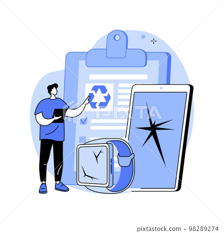 E-waste reduction abstract concept vector illustration. 98289274