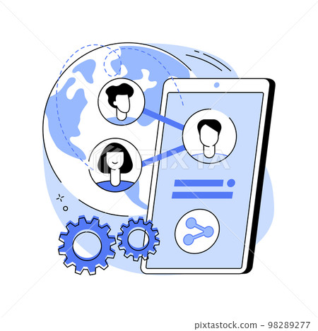 Mobile collaboration abstract concept vector illustration. Mobile collaboration abstract concept vector illustration. 98289277