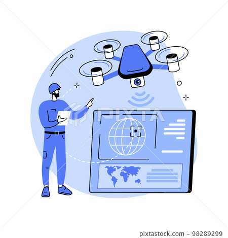 Military drone abstract concept vector illustration. 98289299