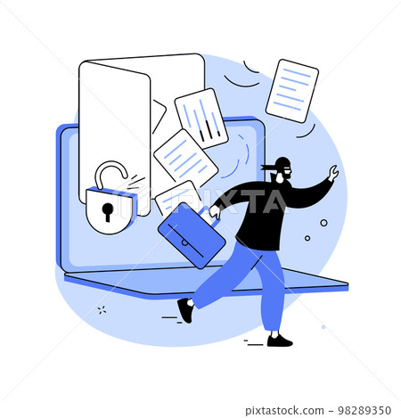 Data leakage abstract concept vector illustration. 98289350
