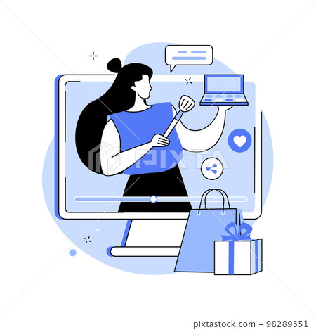 Shopping sprees video abstract concept vector illustration. Shopping sprees video abstract concept vector illustration. 98289351