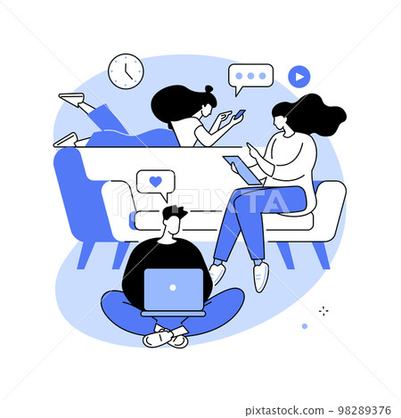 Internet addiction abstract concept vector illustration. 98289376