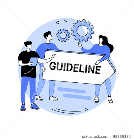 Brand communication guideline abstract concept vector illustration. 98289383