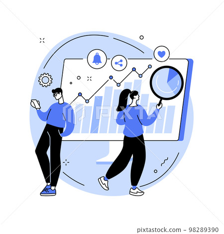 Social media analysis abstract concept vector illustration. 98289390