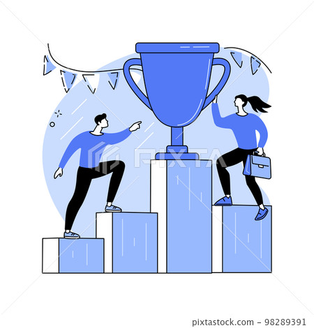 Branded competition abstract concept vector illustration. 98289391