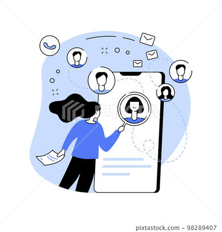 Social network monitoring abstract concept vector illustration. 98289407