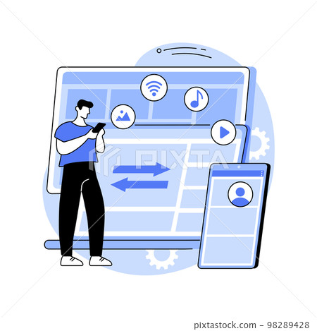 Wireless device connection abstract concept vector illustration. Wireless device connection abstract concept vector illustration. 98289428