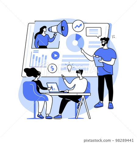 Marketing meetup abstract concept vector illustration. 98289441
