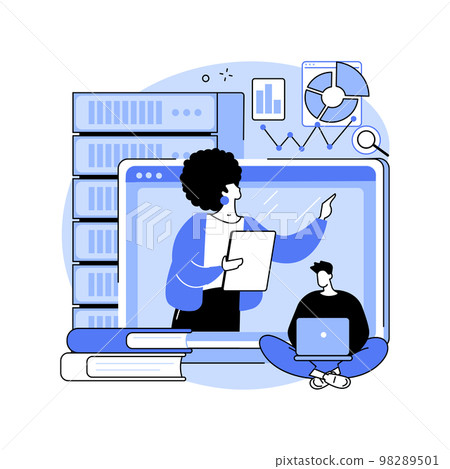 Online big data courses abstract concept vector illustration. 98289501