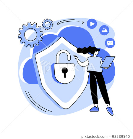 Cloud computing security abstract concept vector illustration. 98289540