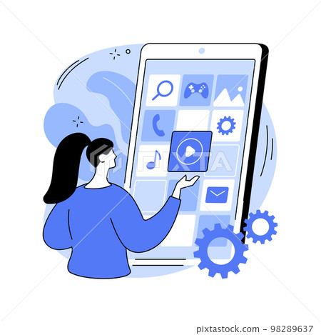 Native mobile app abstract concept vector... - Stock Illustration ...