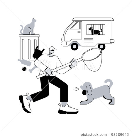Animal control service abstract concept vector illustration. Animal control service abstract concept vector illustration. 98289643
