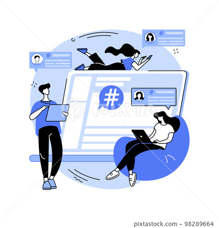 Microblog platform abstract concept vector illustration. Microblog platform abstract concept vector illustration. 98289664