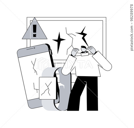 Defective product abstract concept vector illustration. 98289978