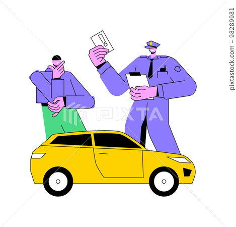 Traffic fine abstract concept vector illustration. Traffic fine abstract concept vector illustration. 98289981