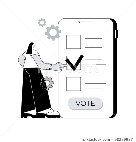 Electronic voting abstract concept vector illustration. 98289987