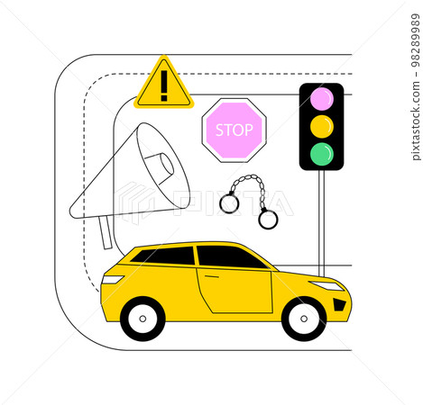 Traffic crime abstract concept vector illustration. 98289989