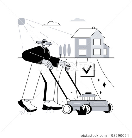 Lawn mowing service abstract concept vector illustration. Lawn mowing service abstract concept vector illustration. 98290034