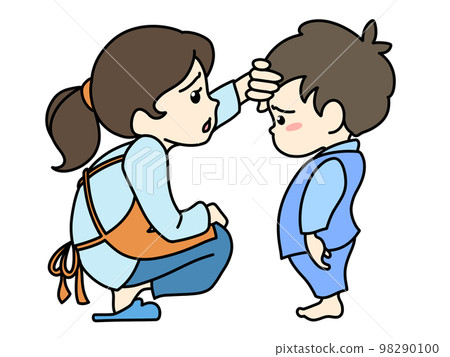 Illustration of measuring the temperature of a child Illustration of measuring the temperature of a child 98290100