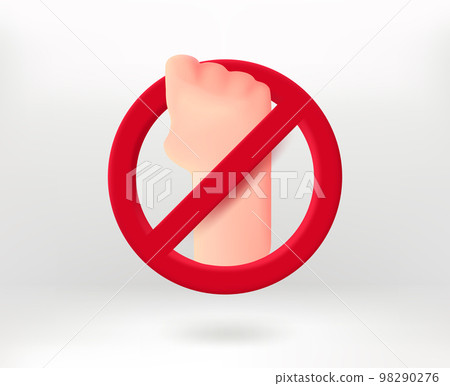 No protest concept with fist icon. 3d vector illustration 98290276
