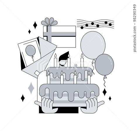 Birthday party abstract concept vector illustration. Birthday party abstract concept vector illustration. 98290349