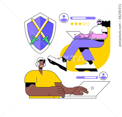 MMORPG abstract concept vector illustration. MMORPG abstract concept vector illustration. 98290351