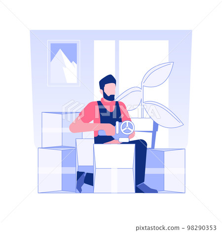 Packing belongings isolated concept vector illustration. Packing belongings isolated concept vector illustration. 98290353
