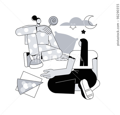 Pajama party abstract concept vector illustration. 98290355