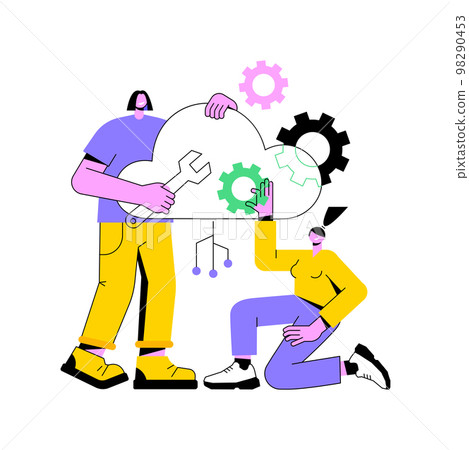 Cloud engineering abstract concept vector illustration. Cloud engineering abstract concept vector illustration. 98290453