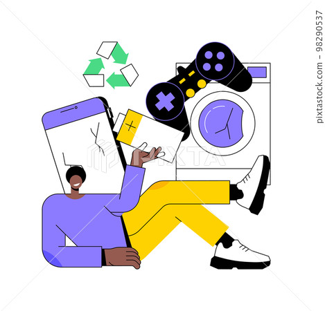E-waste reduction abstract concept vector illustration. E-waste reduction abstract concept vector illustration. 98290537