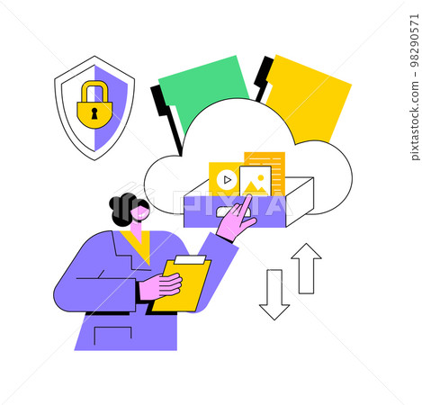 Secure file sharing abstract concept vector illustration. Secure file sharing abstract concept vector illustration. 98290571