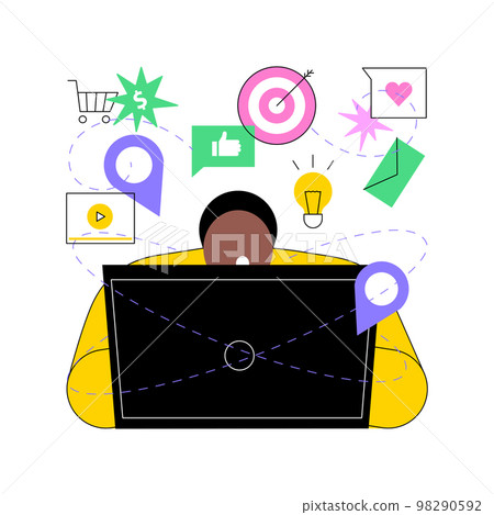 Internet addiction abstract concept vector illustration. 98290592