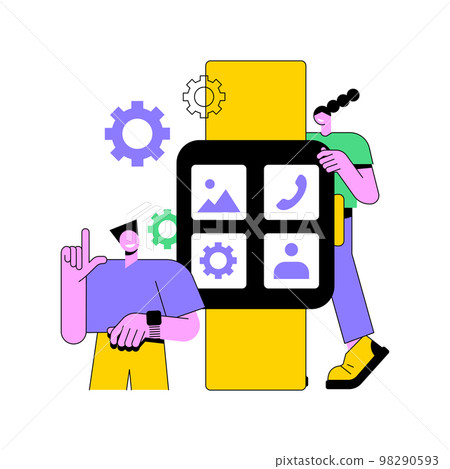Wearable mobile app development abstract concept vector illustration. 98290593