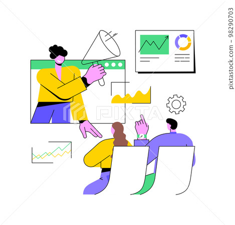 Marketing meetup abstract concept vector illustration. 98290703