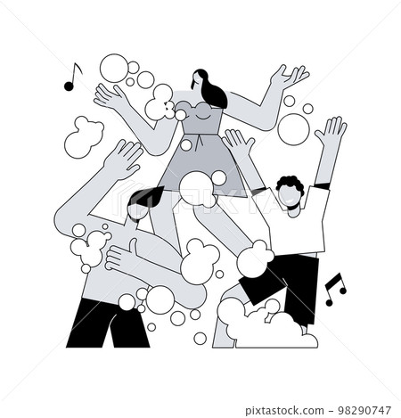 Foam party abstract concept vector illustration. 98290747