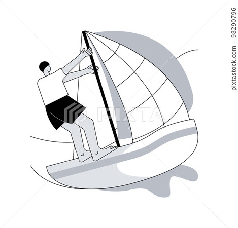 Sailing abstract concept vector illustration. 98290796
