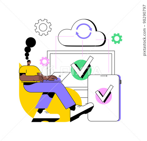 Cloud connection abstract concept vector illustration. 98290797