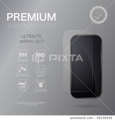 Grey mobile phone screen glass 98290848