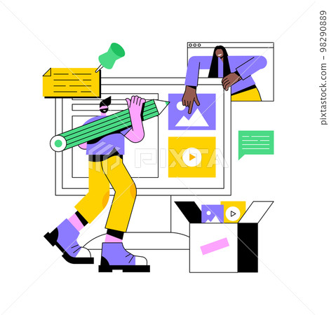 Content creation abstract concept vector illustration. Content creation abstract concept vector illustration. 98290889