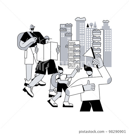 City tour abstract concept vector illustration. 98290901