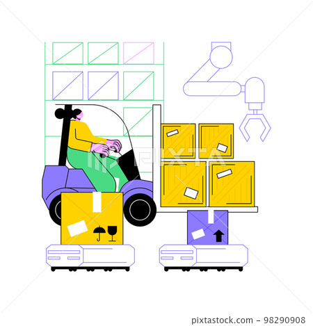 Warehouse robotization abstract concept vector illustration. 98290908