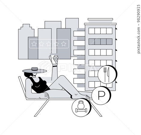 All-inclusive hotel abstract concept vector illustration. All-inclusive hotel abstract concept vector illustration. 98290915