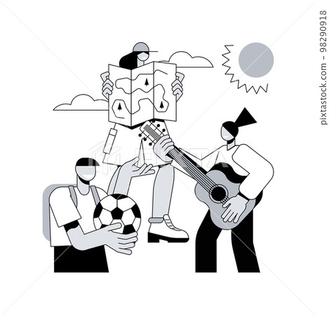 Summer camp for kids abstract concept vector illustration. Summer camp for kids abstract concept vector illustration. 98290918