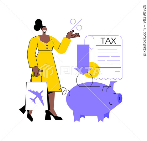 Tax free service abstract concept vector illustration. 98290929