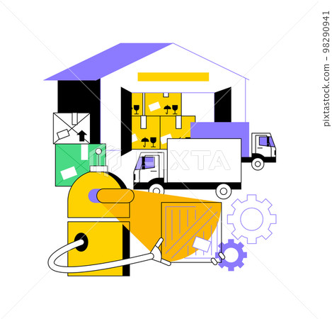 Warehouse logistics abstract concept vector illustration. Warehouse logistics abstract concept vector illustration. 98290941