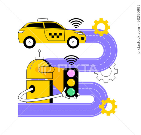 Smart roads construction abstract concept vector illustration. 98290993