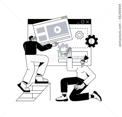 Landing page development abstract concept vector illustration. 98290994