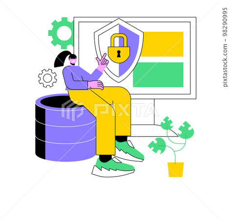 Cyber security abstract concept vector illustration. Cyber security abstract concept vector illustration. 98290995