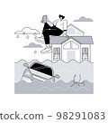 Flood abstract concept vector illustration. 98291083