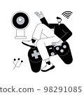 Smart TV accessories abstract concept vector illustration. 98291085